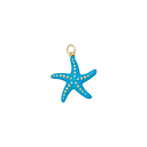 Teal & Gold Starfish Charm