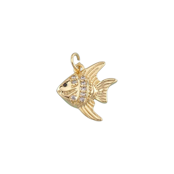 Shine Gold Flounder Fish Charm