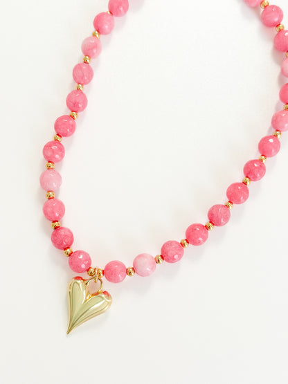 Pink Sugar Heart Necklace