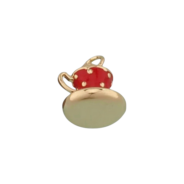Red Polka Dot Tea Cup Charm