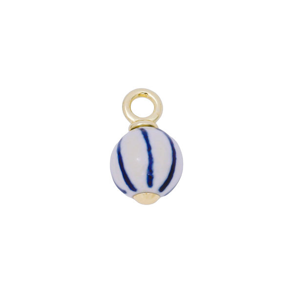 Blue Stripe Ceramic Charm