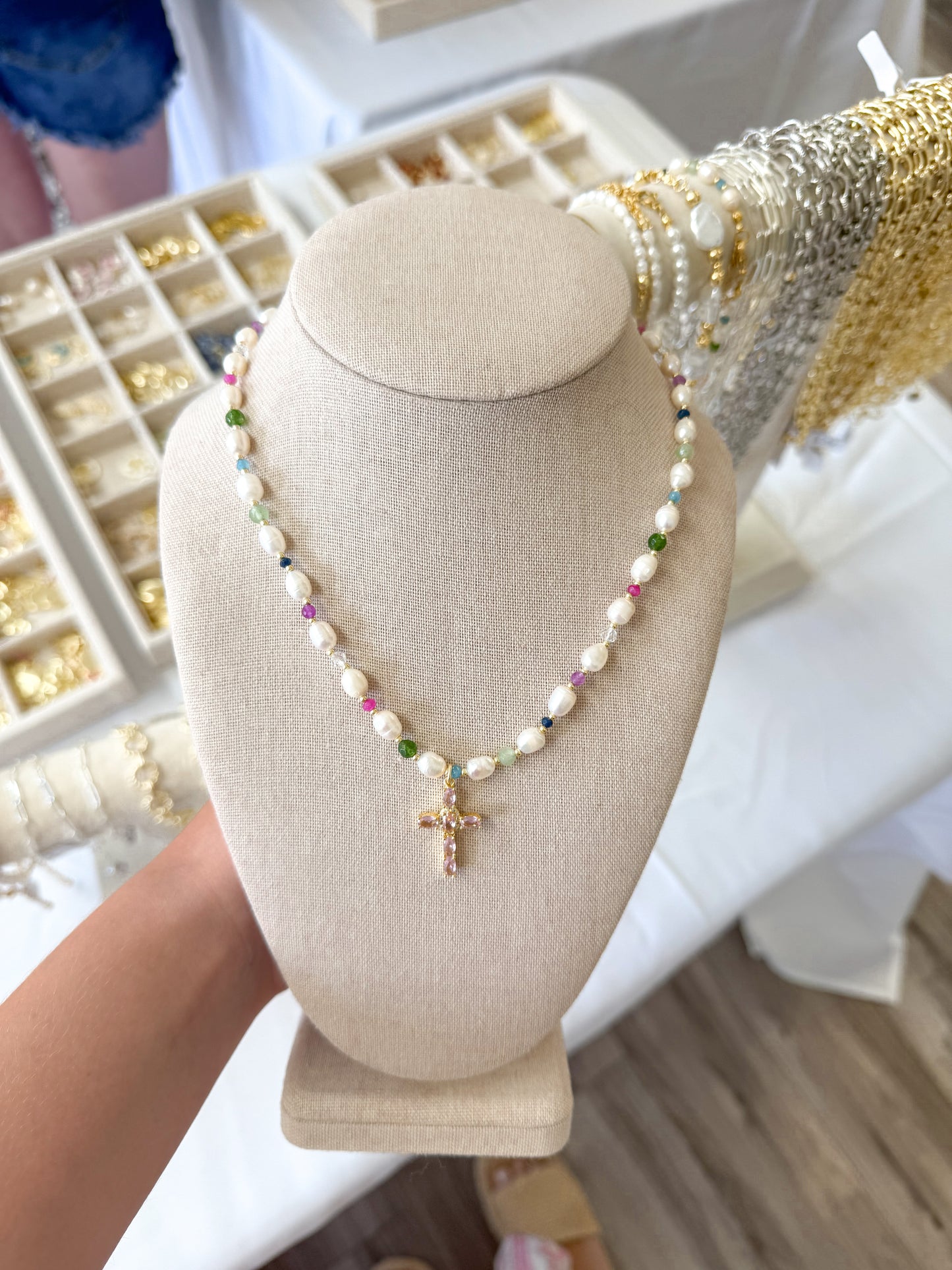 Pearl Girl Gemstone Necklace