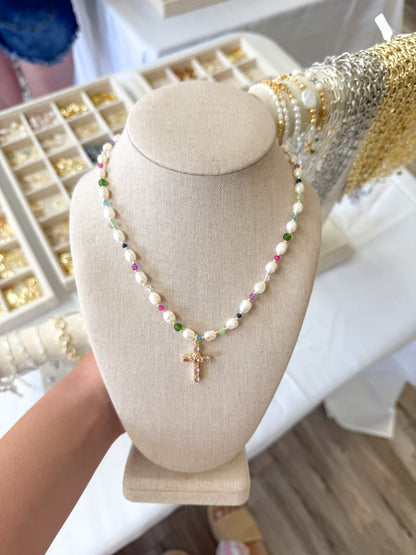 Pearl Girl Gemstone Necklace