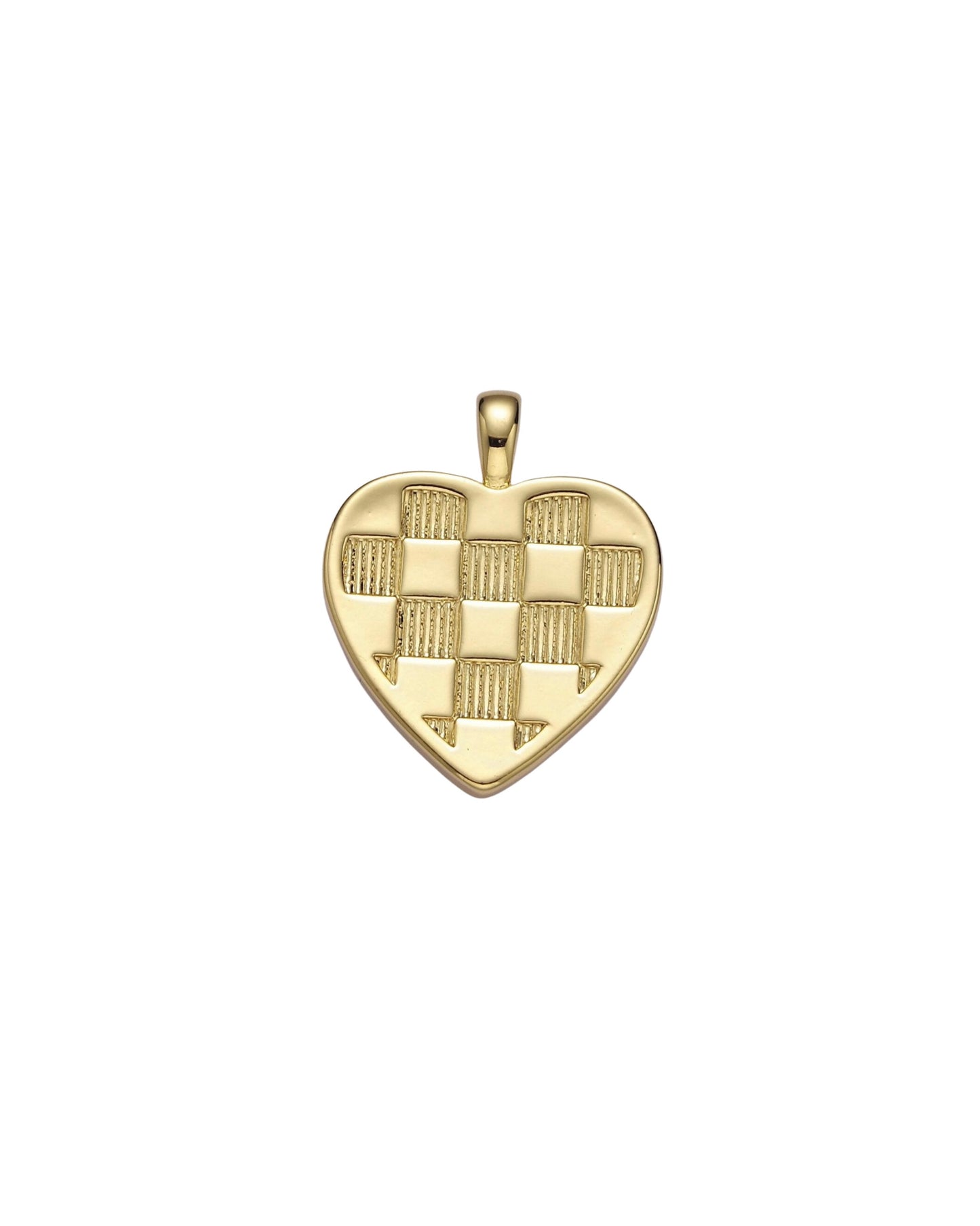 Gold Checkered Heart