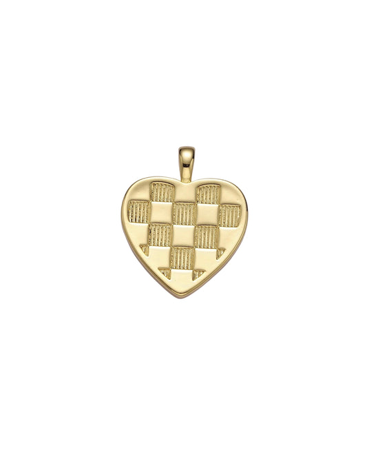 Gold Checkered Heart