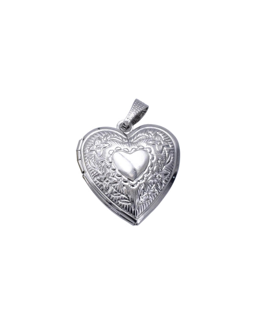 Silver Heart Locket Charm