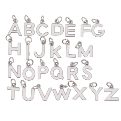 Silver and White Letter Charms