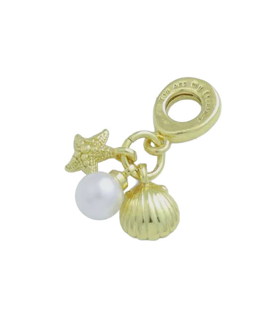 Pearl Gold Shell Starfish Charm