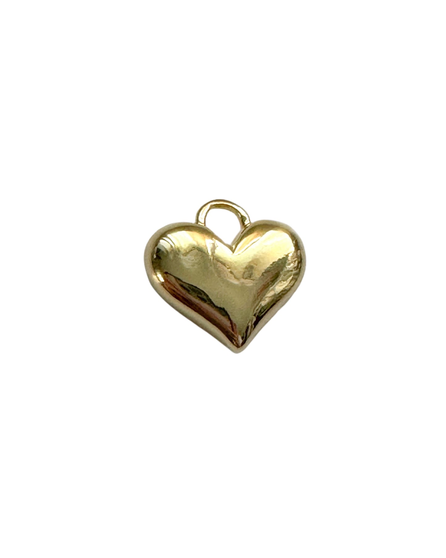 Puffy Gold Heart Charm