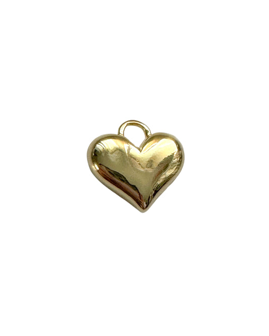 Puffy Gold Heart Charm