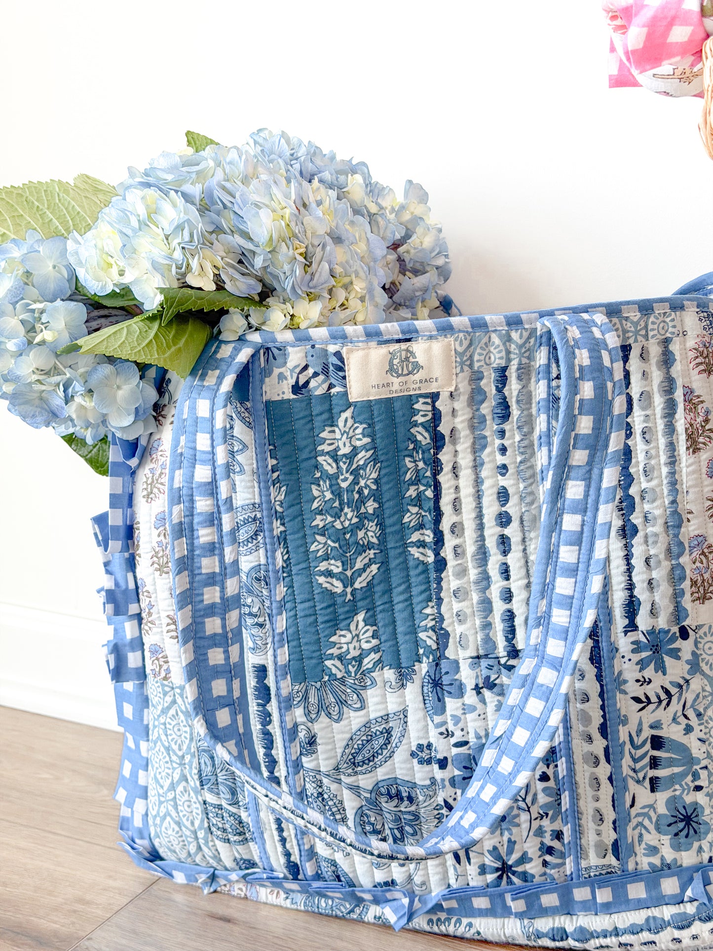 Coastal Blue Patchwork Tote