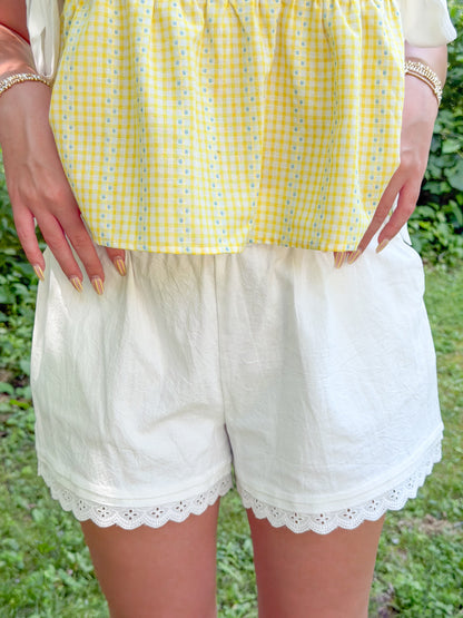 White Lace Shorts