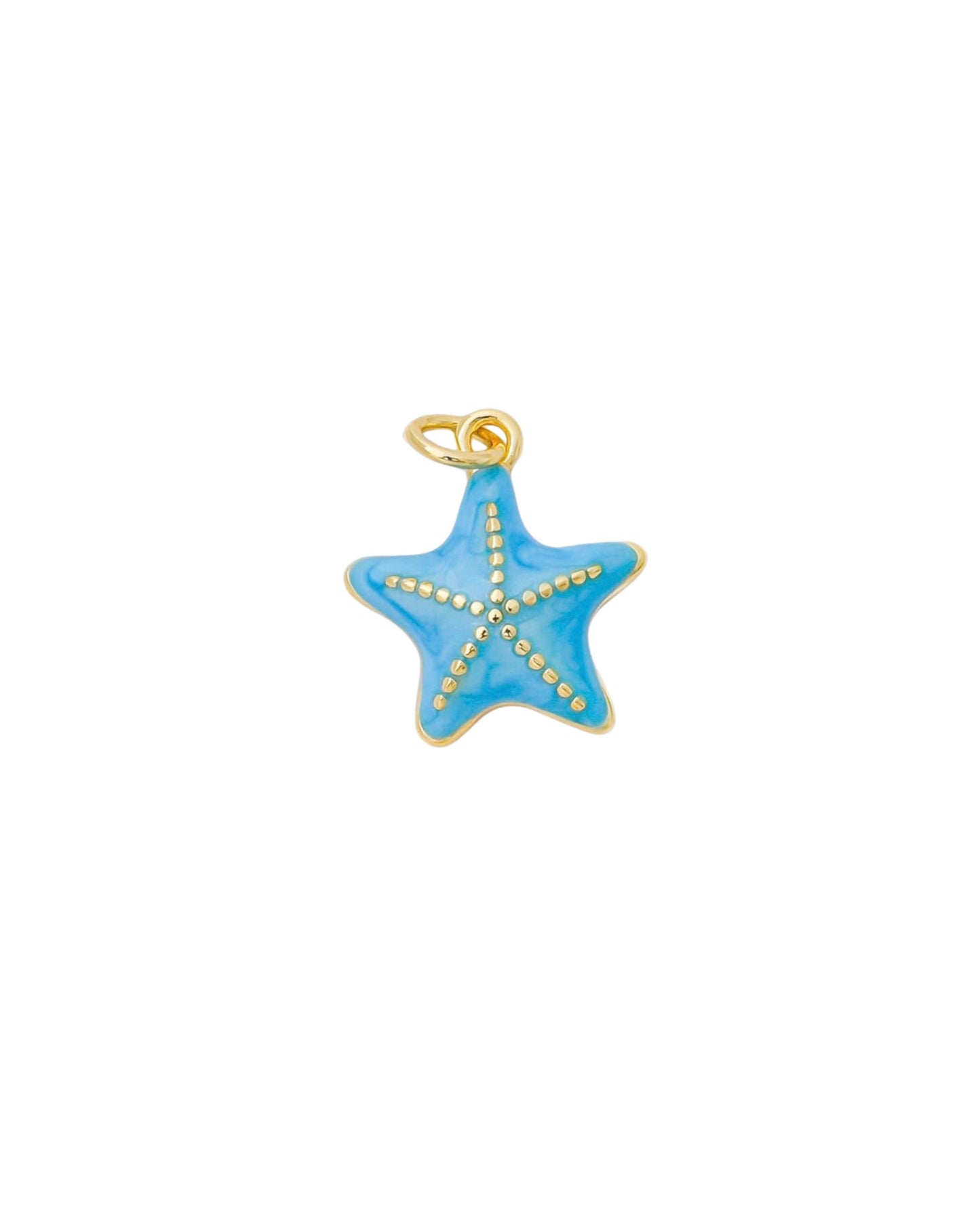 Blue and Gold Starfish Charm