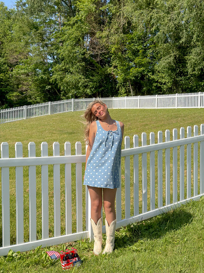 Americana Dot Denim Dress