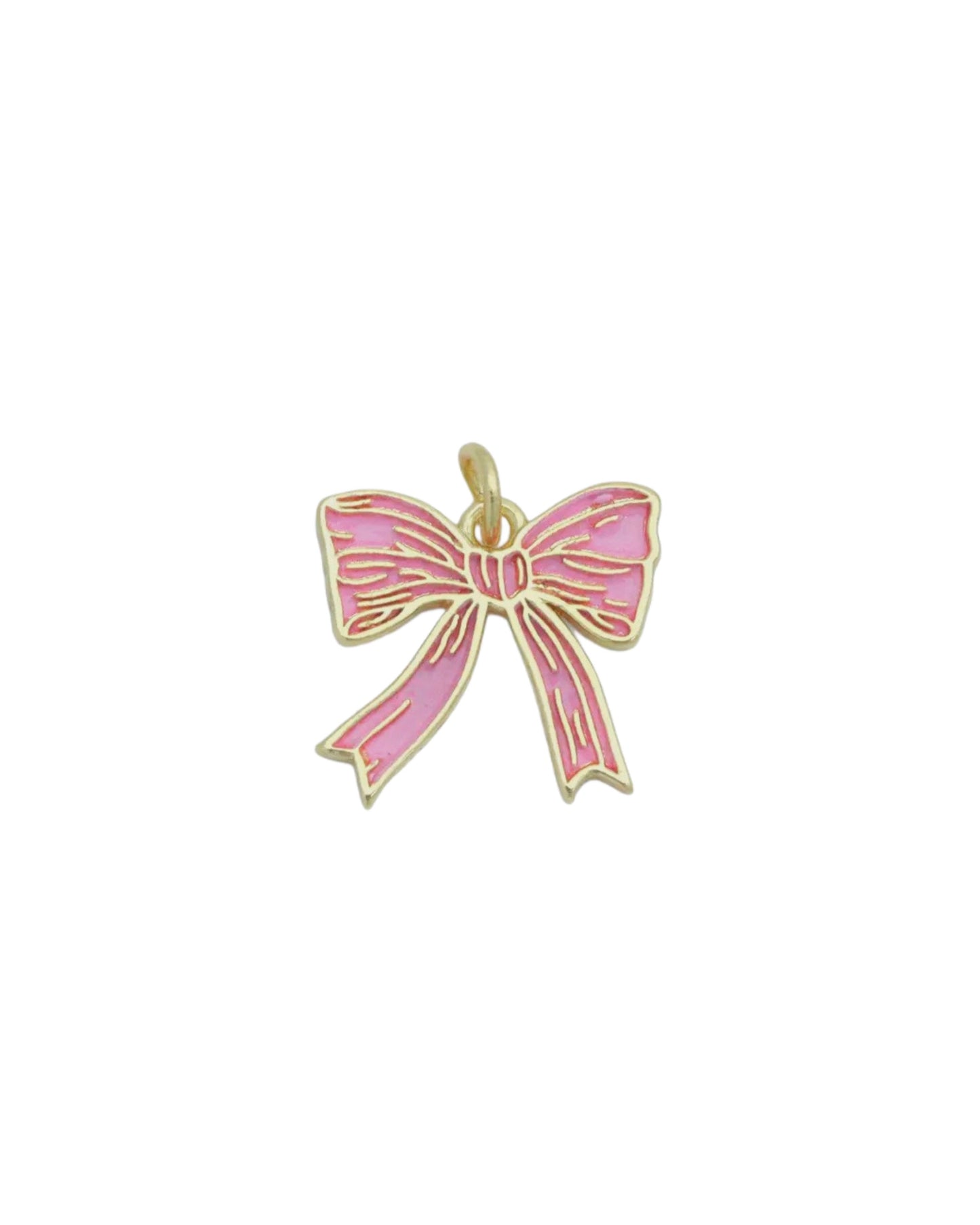 Pink Ribbon Bow Charm