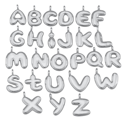 Silver Bubble Letter Charms