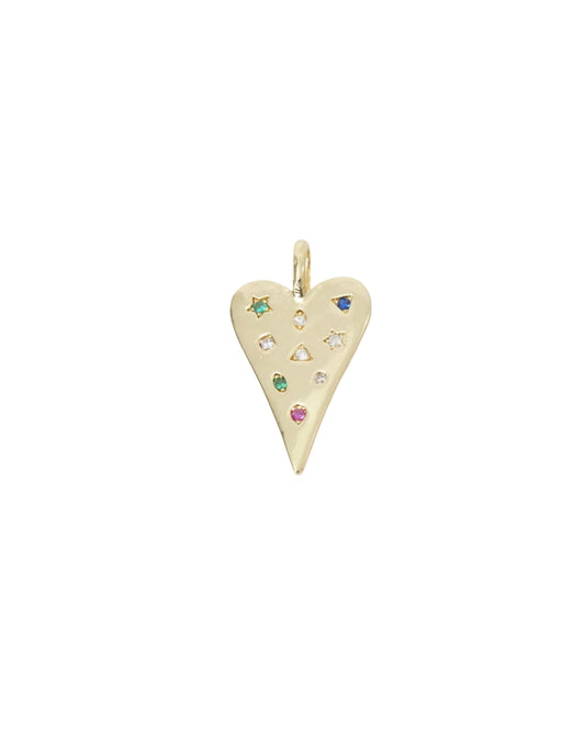 Confetti Gem Heart Charm