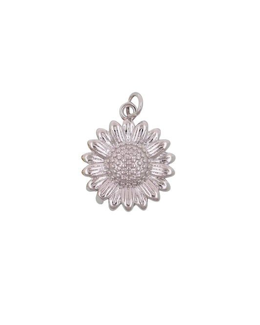 Silver Sunflower Charm