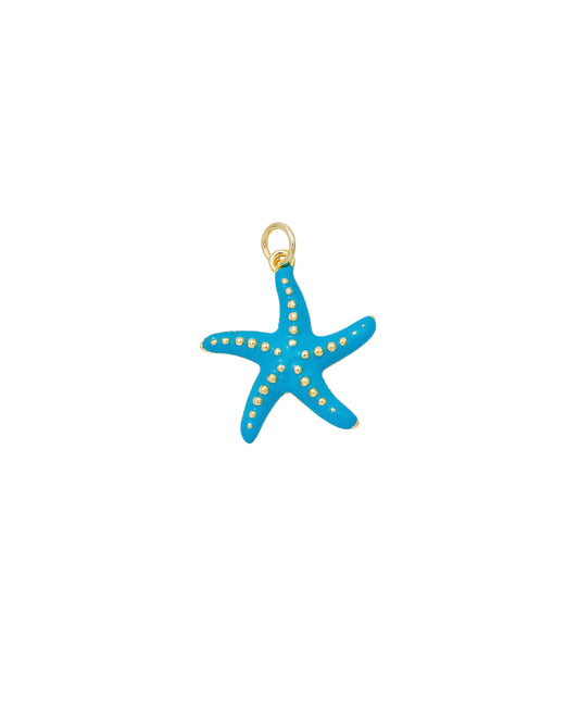 Teal & Gold Starfish Charm