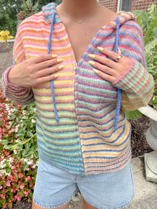 Daydream Stripe Zip-Up Sweater