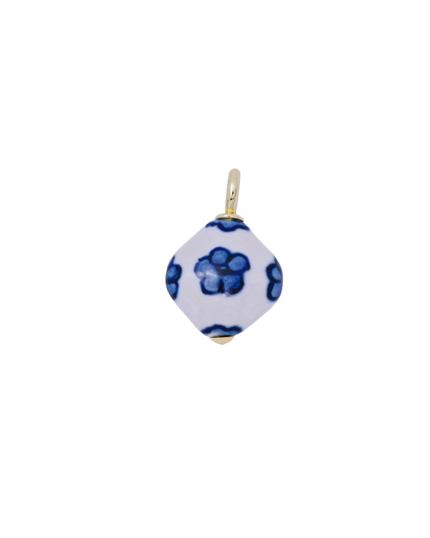 Coastal Blue Flower Ceramic Charm