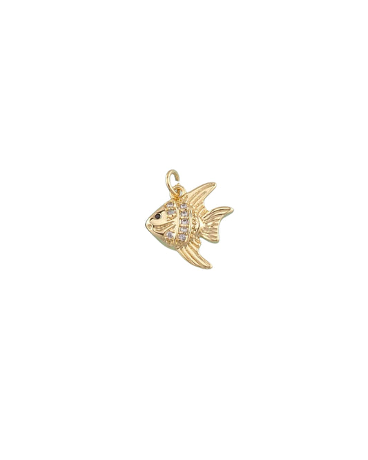 Shine Gold Flounder Fish Charm