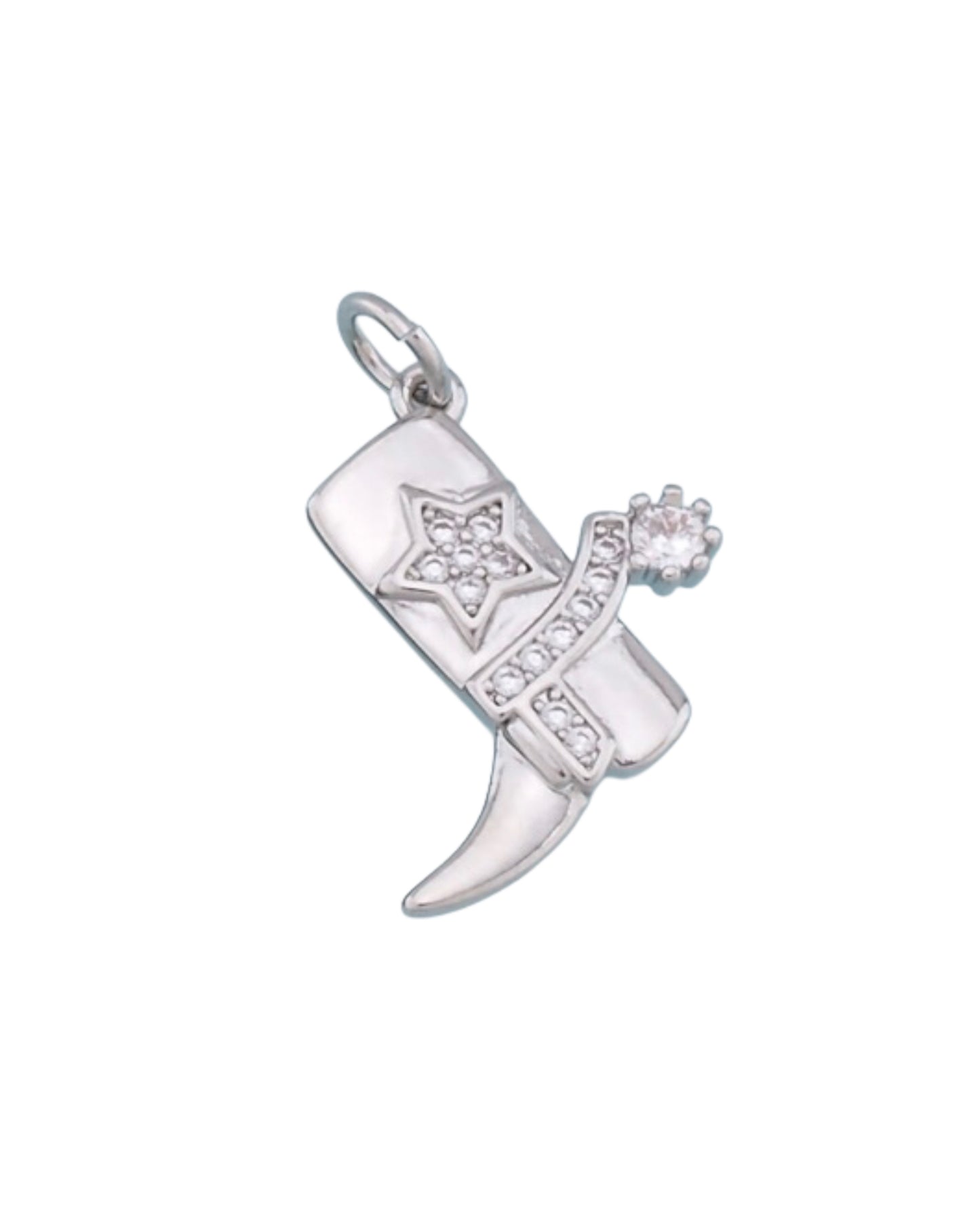 Silver Cowboy Boot Charm