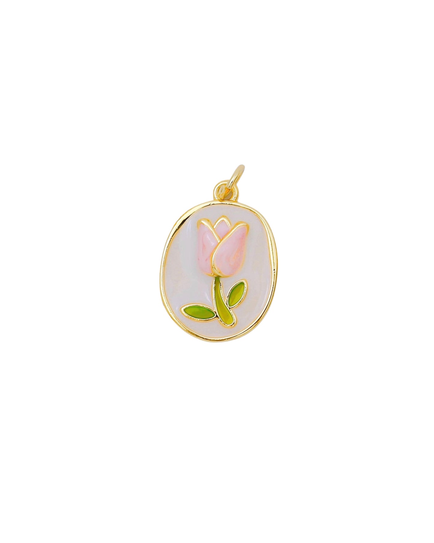 Pink Oval Tulip Charm