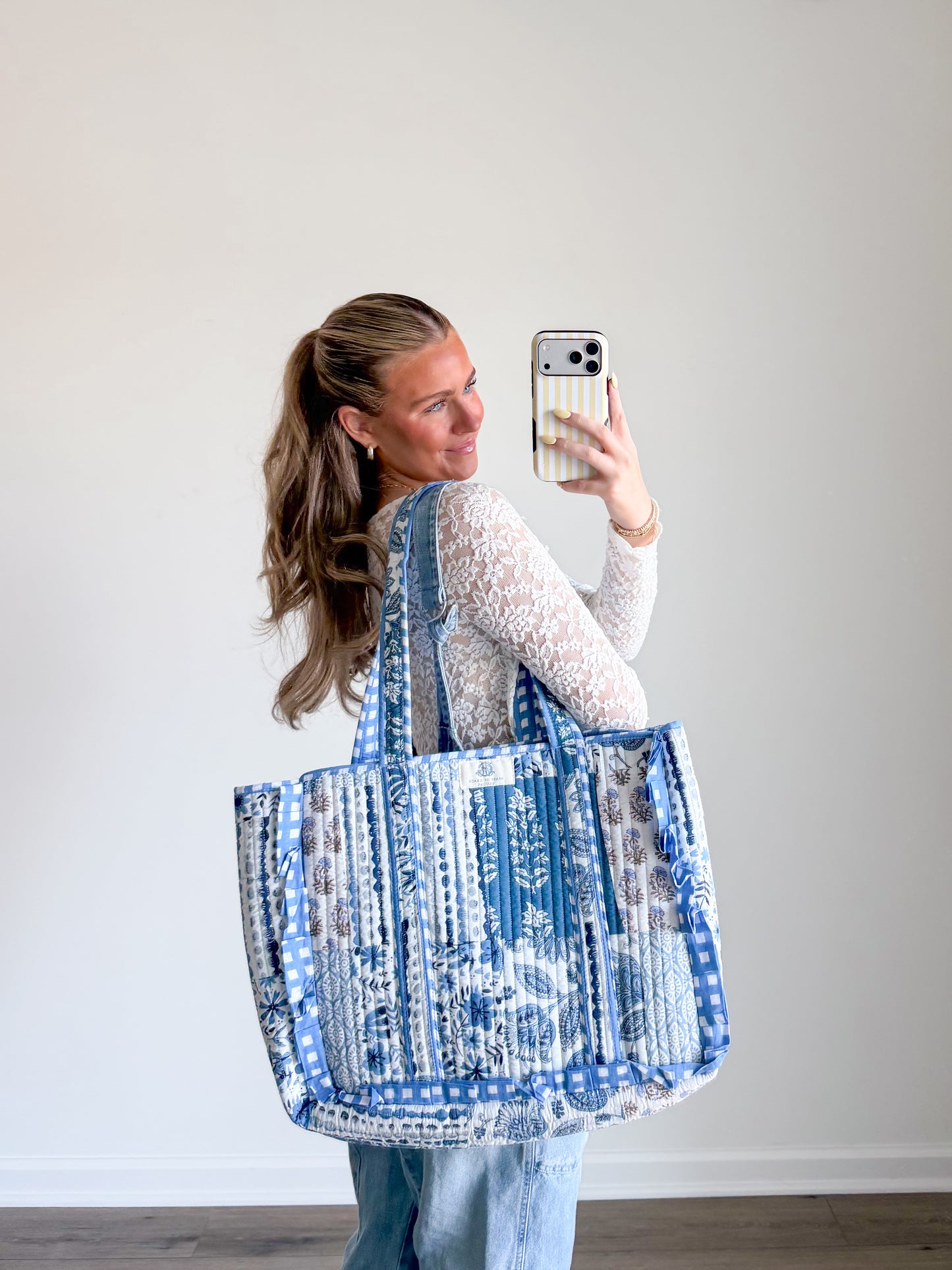 Coastal Blue Patchwork Tote