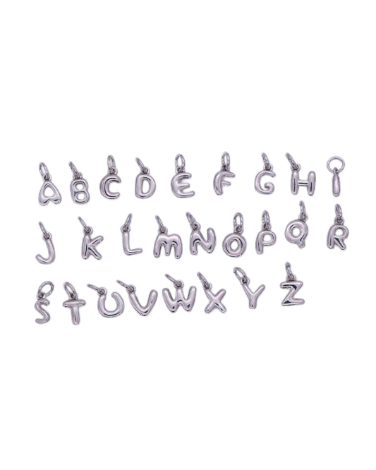 Mini Silver Bubble Letter Charms