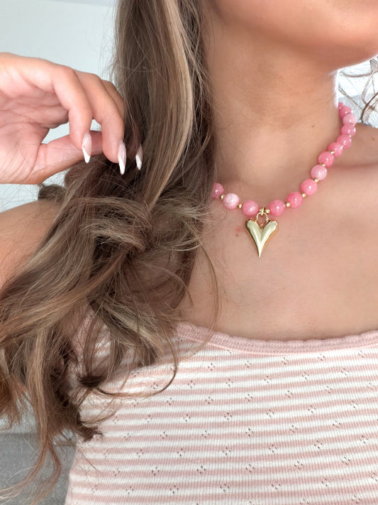 Pink Sugar Heart Necklace