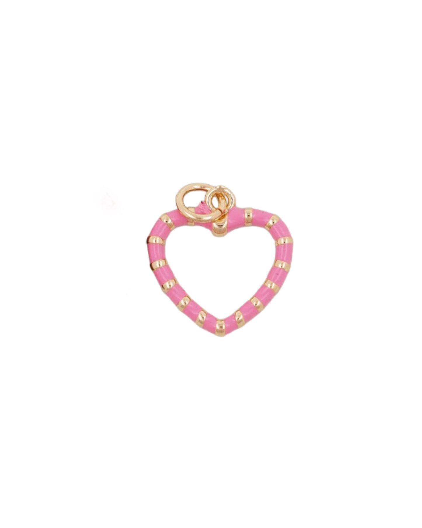 Pink and Gold Heart Charm