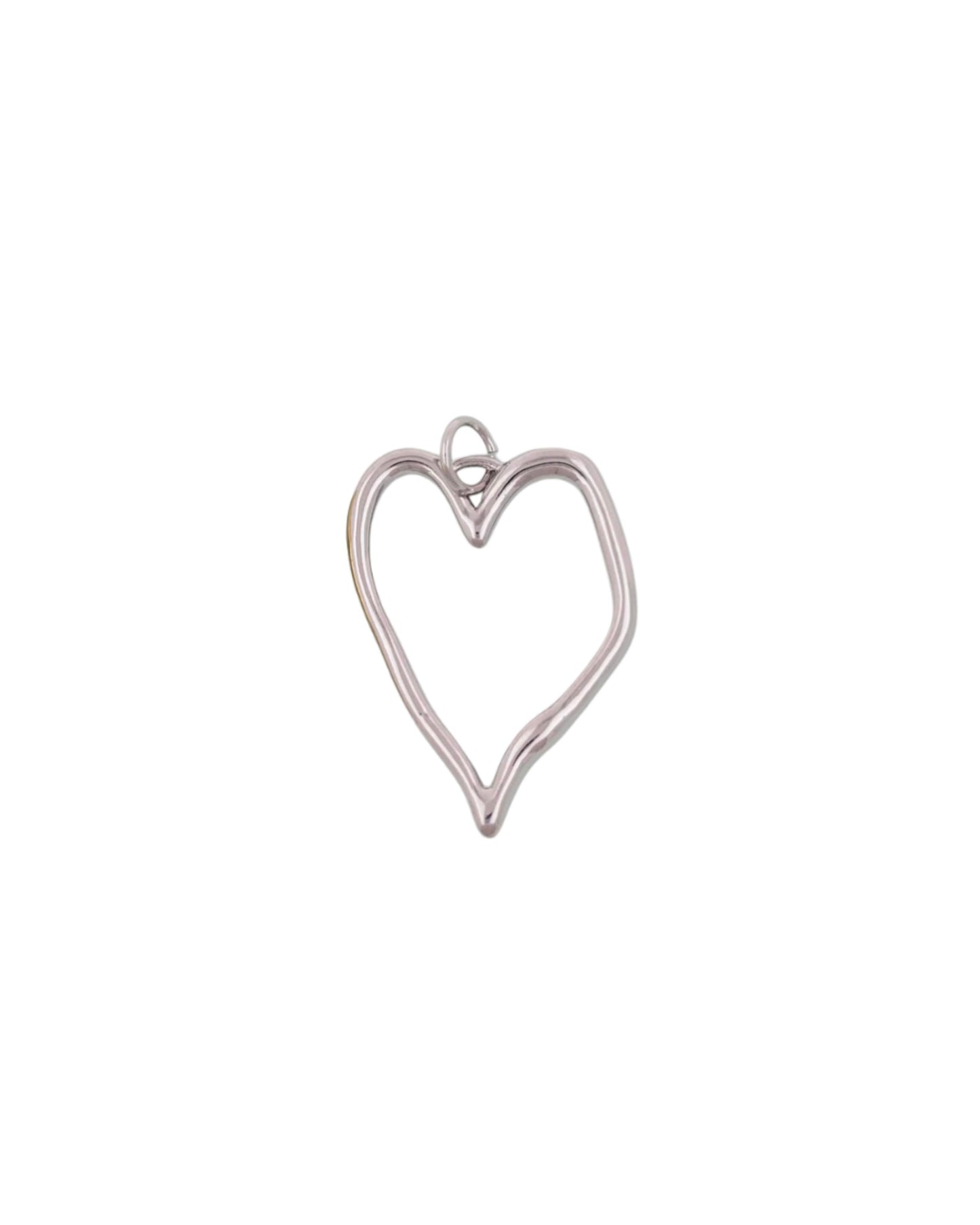 Silver Wavy Heart Charm