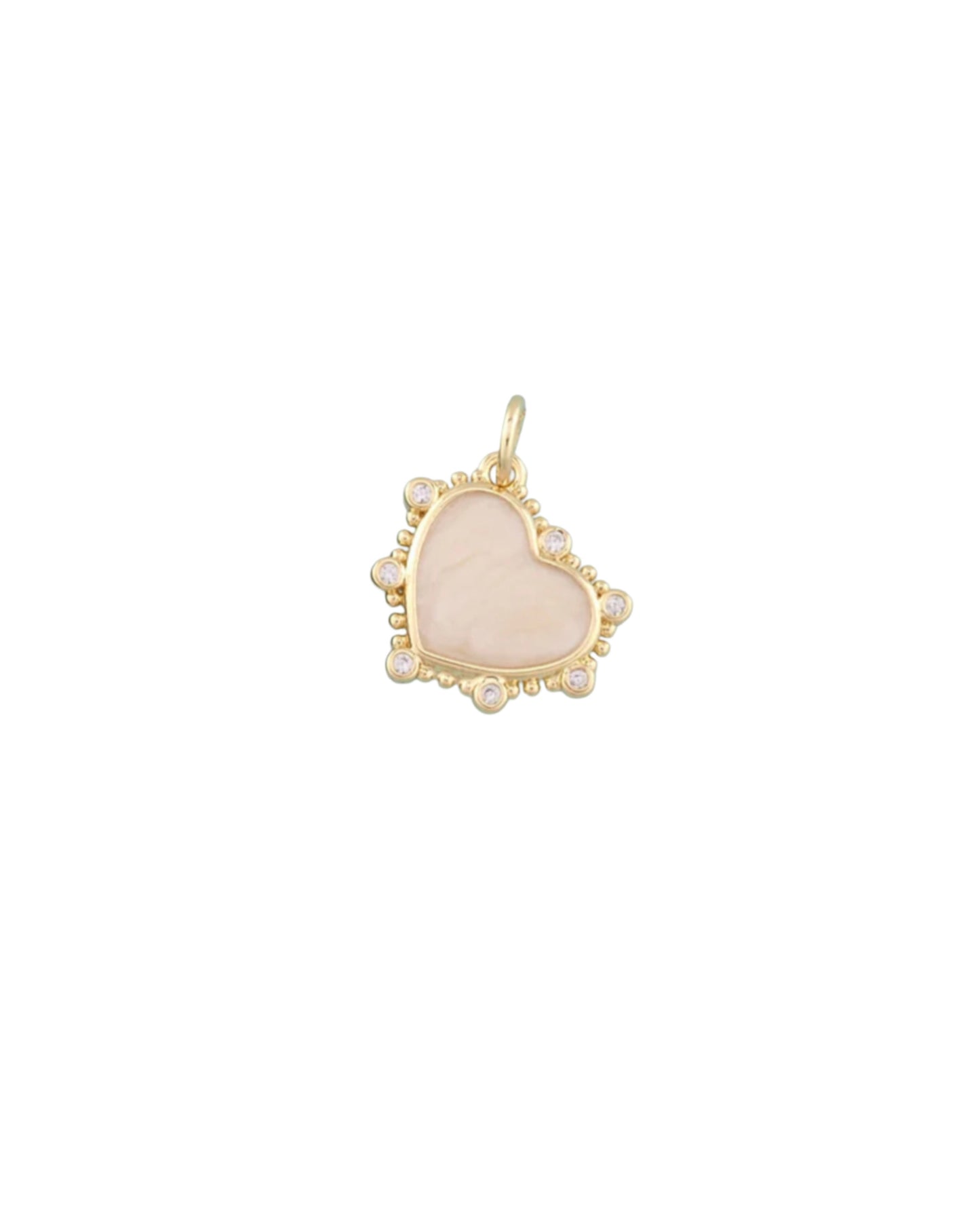 Golden White Heart Charm