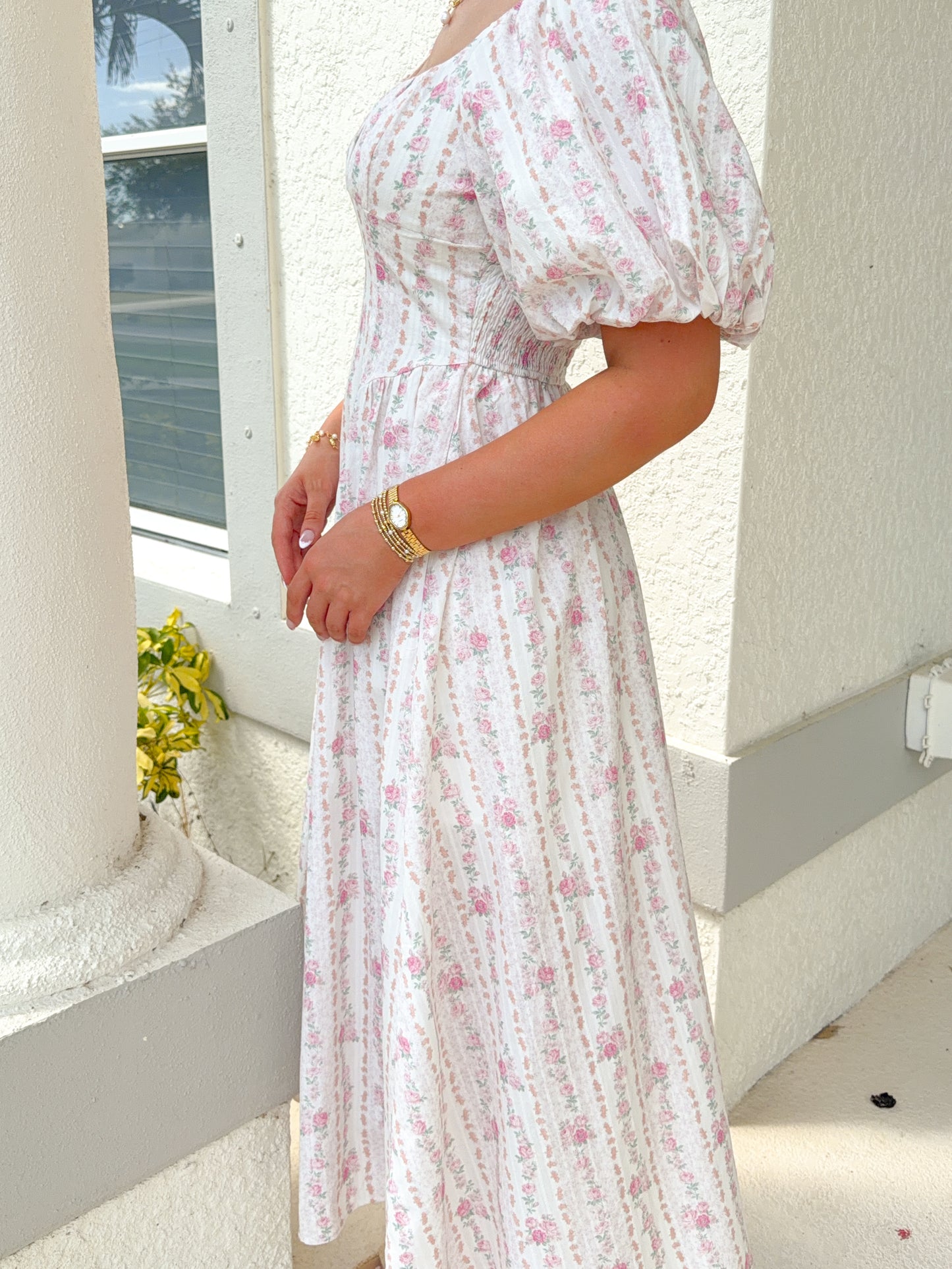 Pink Petals Maxi Dress