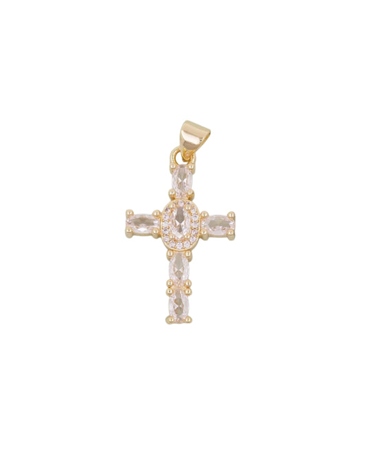 Crystal Clear Cross Charm