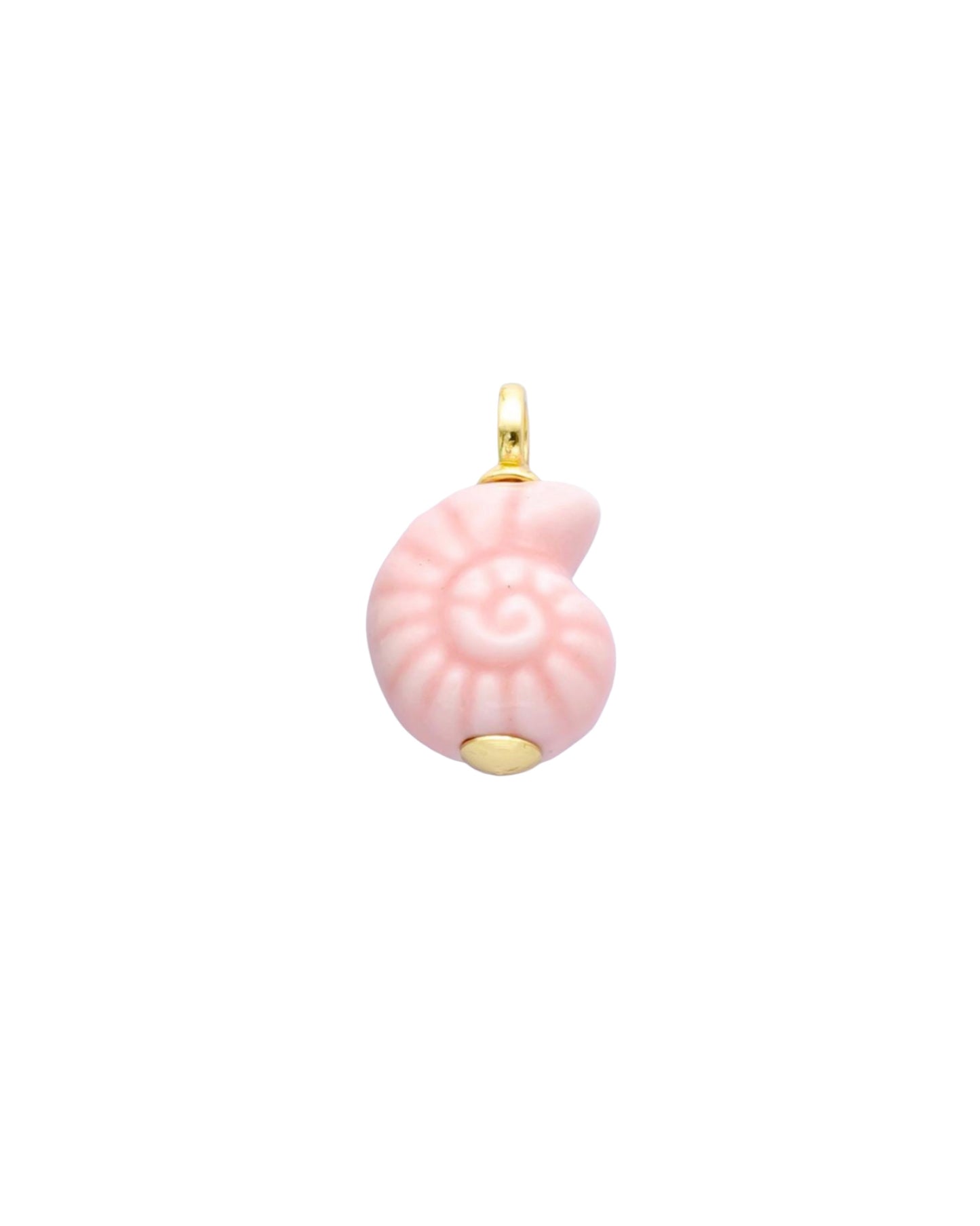Peachy Pink Swirl Shell Charm