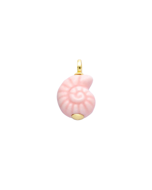 Peachy Pink Swirl Shell Charm