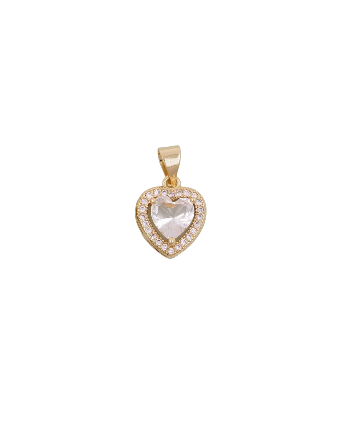 Tiny Crystal Heart Charm