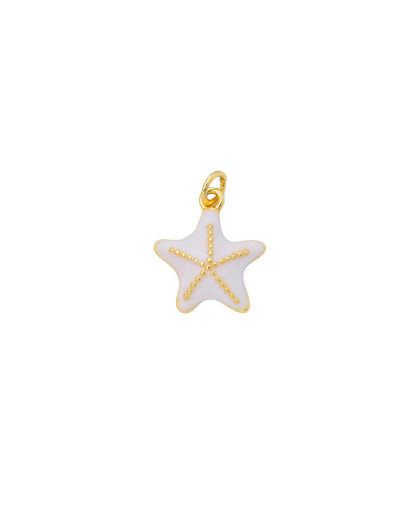 White and Gold Starfish Charm