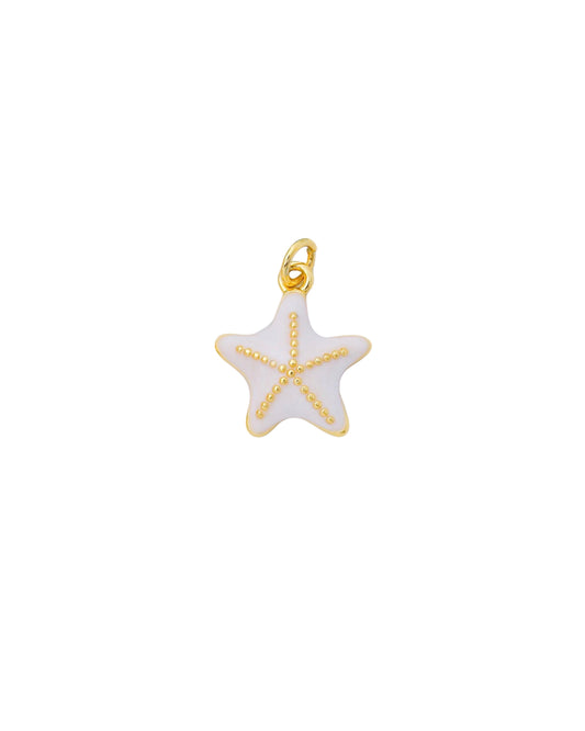 White and Gold Starfish Charm
