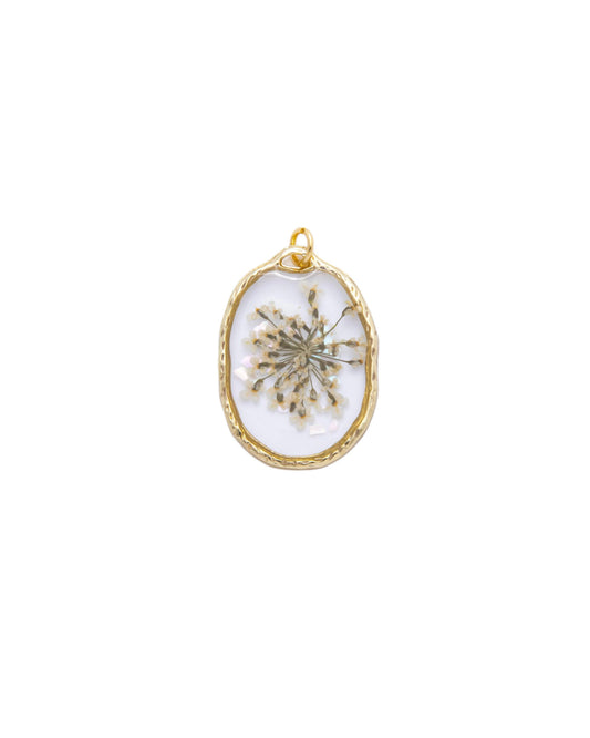 White Pearly Resin Flower Charm