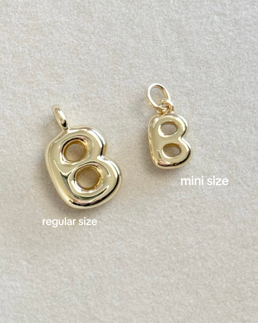 Mini Gold Bubble Letter Charms