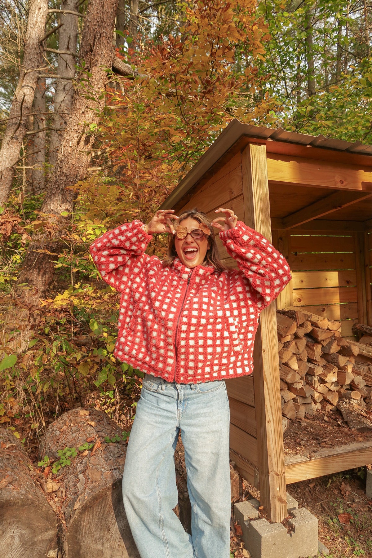 Cozy in Plaid Jacket